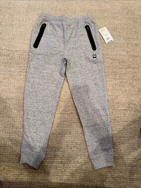 GOAT Kids Grey Heather Jogger Sweatpants with Zipper Pockets